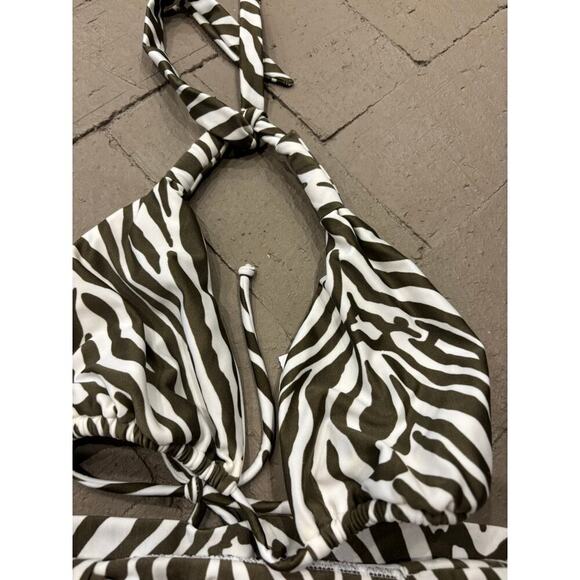 Vix Paula Hermanny Zebra Bia Tube Bikini Brown White NWT Size Small - Picture 2 of 6